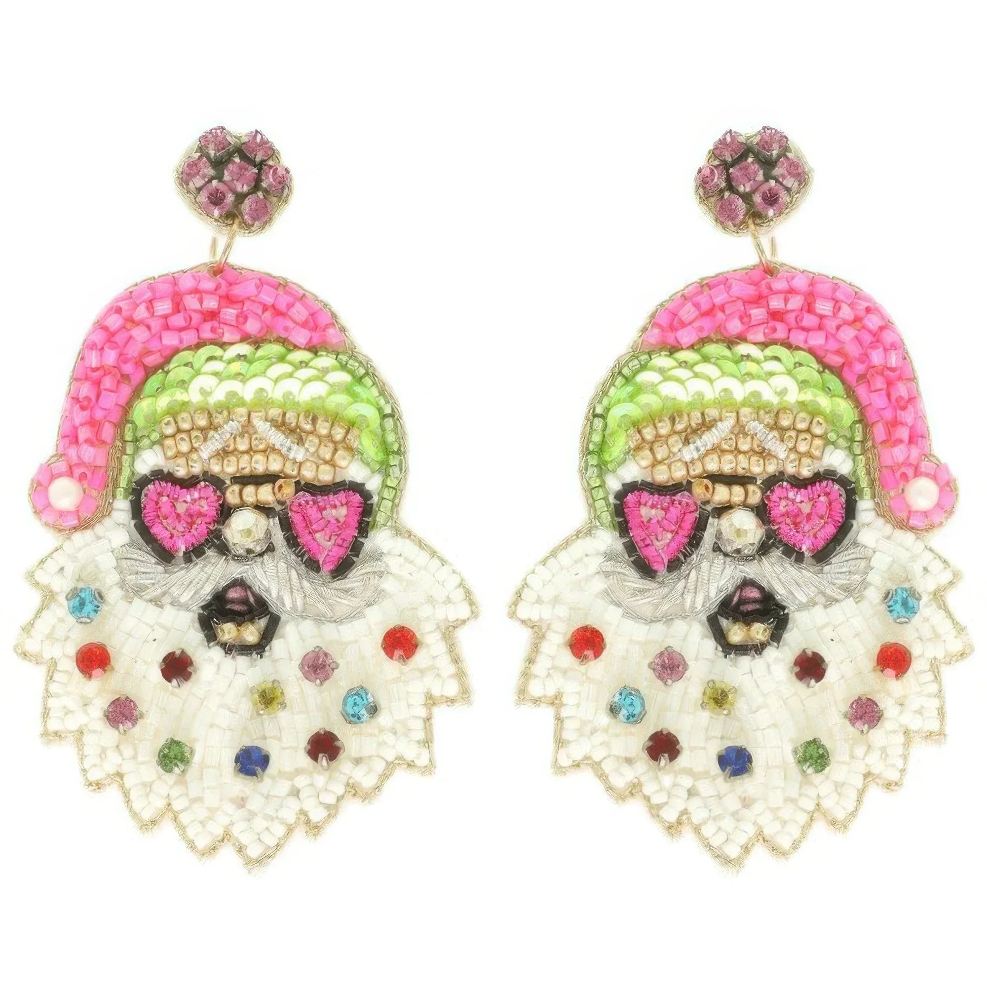 Christmas Santa With Heart Glasses Earrings Secondary image