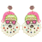 Christmas Santa With Heart Glasses Earrings | Mixtshop LLC