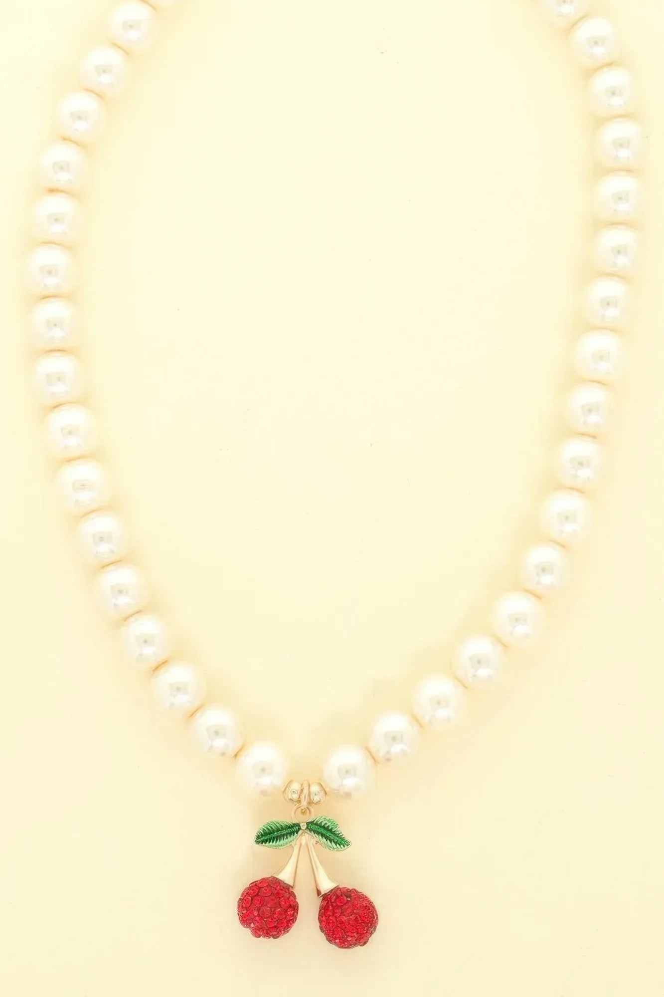 Red Cherry Pendant Pearl Necklace | Mixtshop LLC Main image
