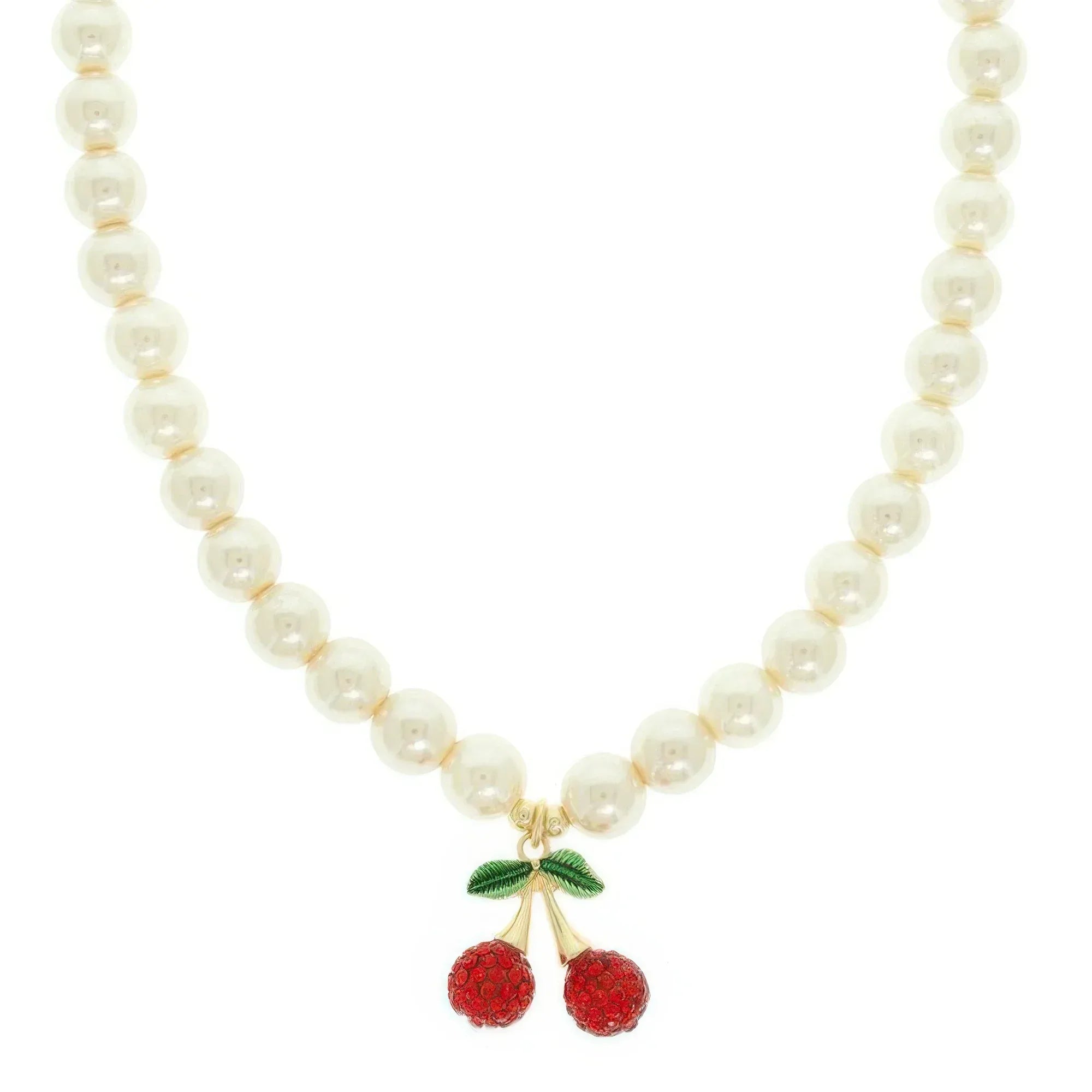 Red Cherry Pendant Pearl Necklace Secondary image