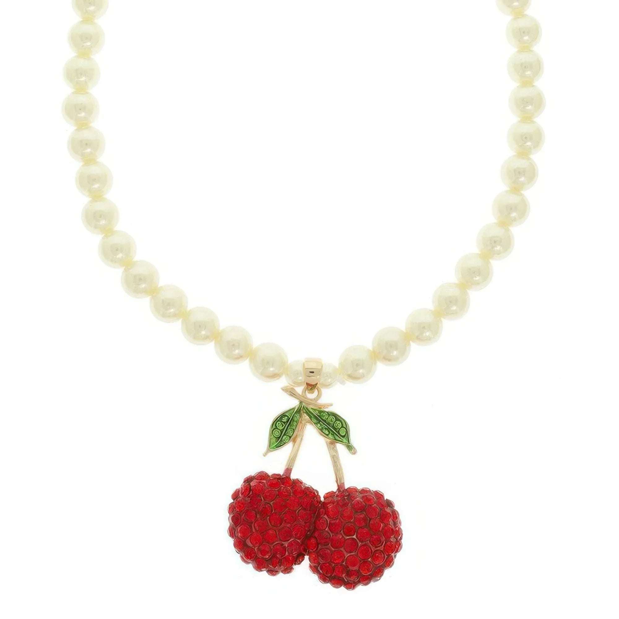 Red Cherry Pendant Pearl Necklace | Mixtshop LLC