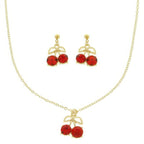 Red Cherry Pendant Necklace Set | Mixtshop LLC