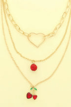Jeweled Red Cherry Pendant Necklace | Mixtshop LLC