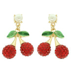 Jeweled Red Cherry Charm Earrings | Mixtshop LLC