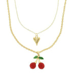 Jeweled Red Cherry Pendant Necklace | Mixtshop LLC