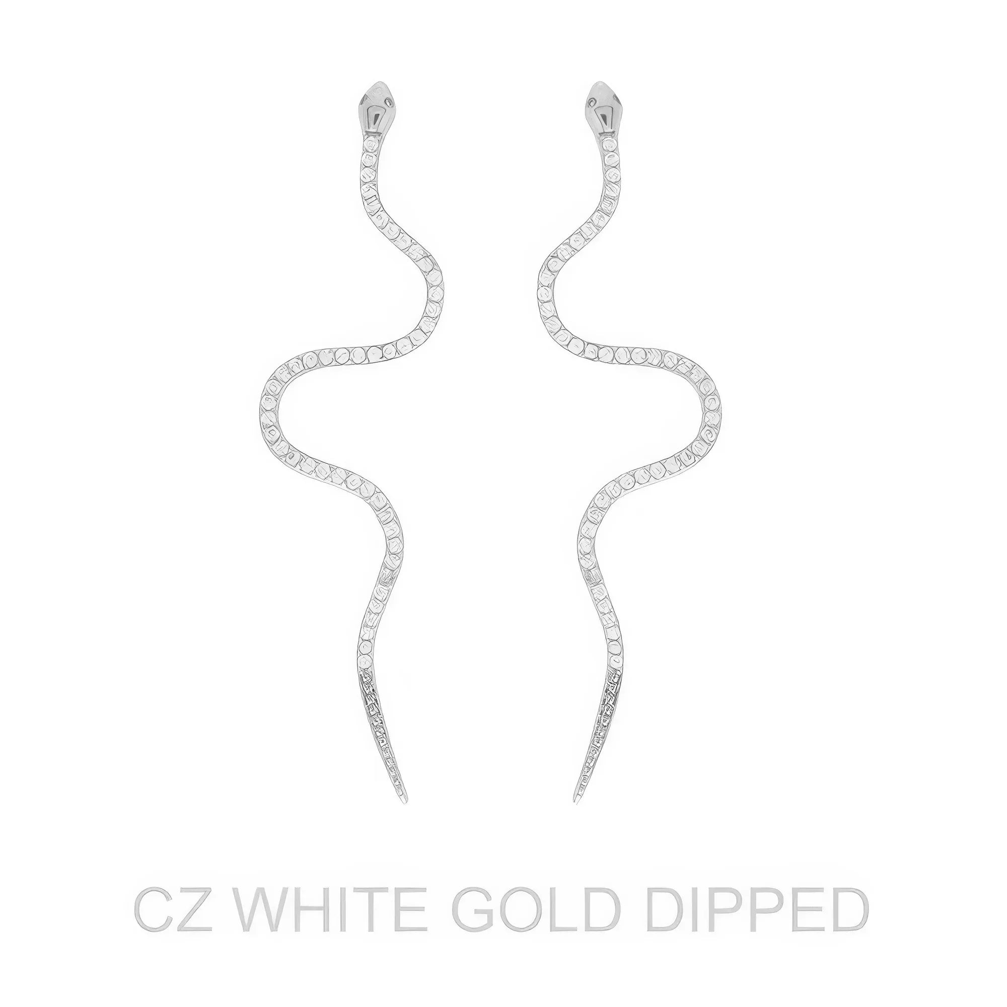 Gold Dipped Cz Snake Drop Earrings Secondary image