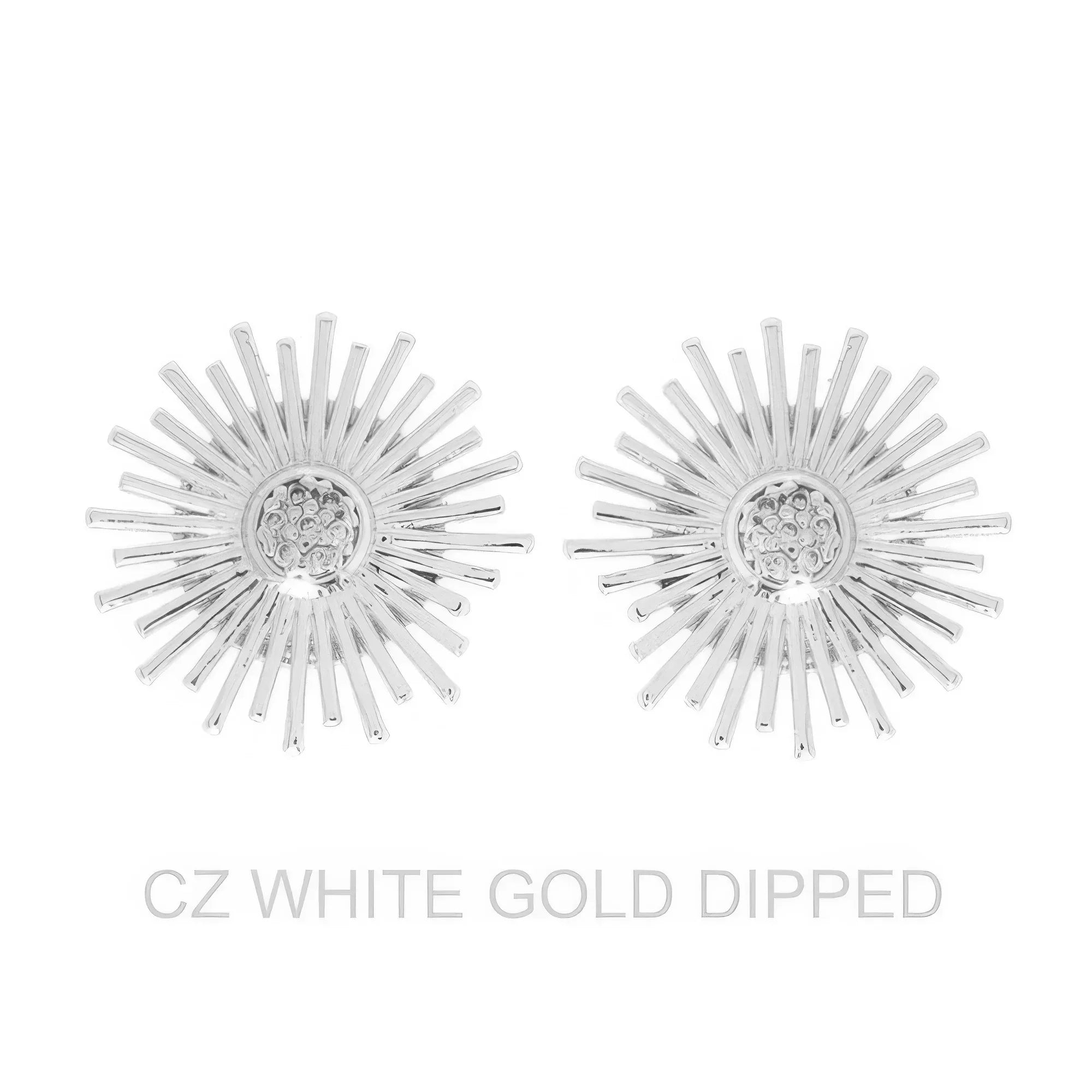 Gold Dipped Cz Shining Sun Drop Earrings | Mixtshop LLC Main image