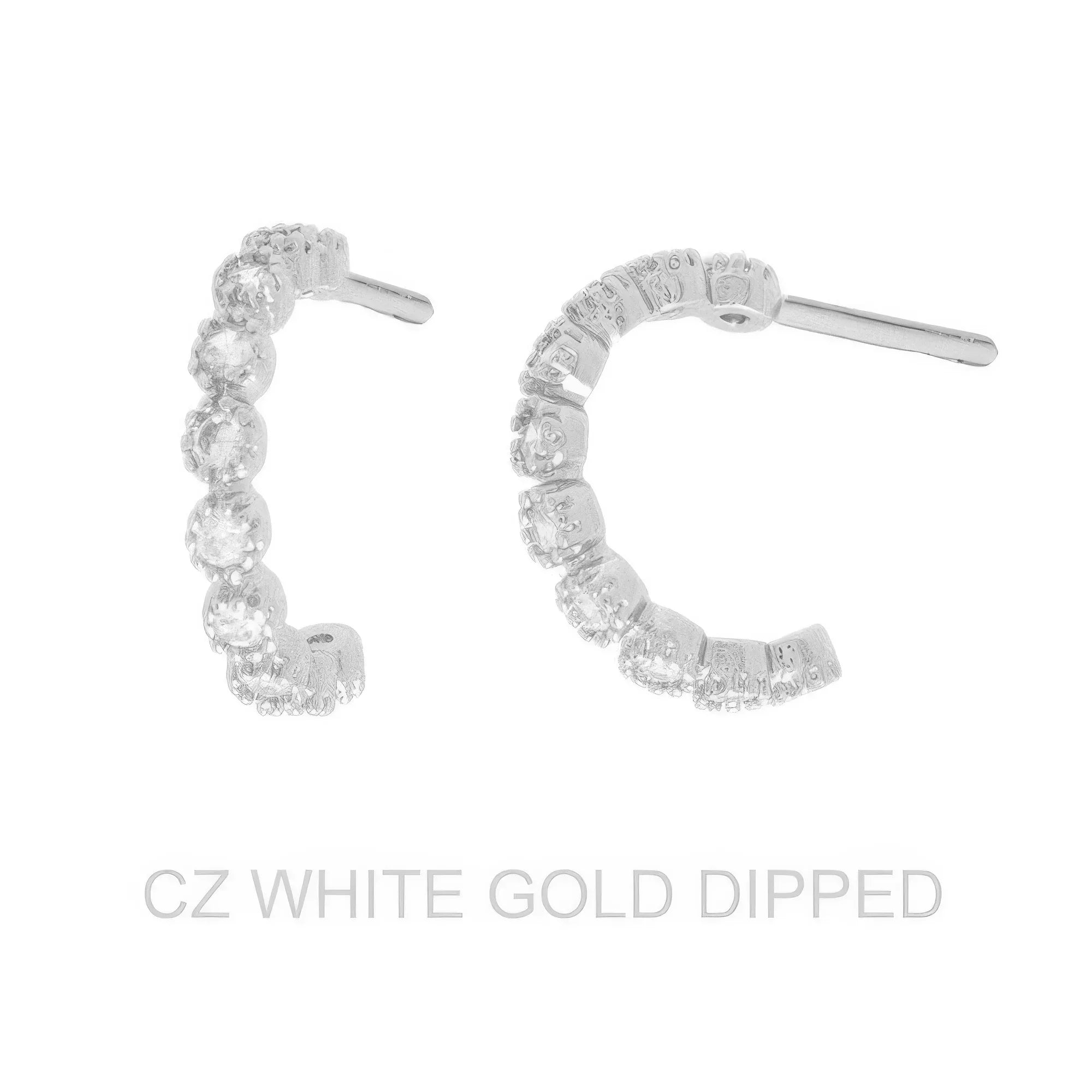 Gold Dipped Cz Floral Open Hoop Earrings | Mixtshop LLC