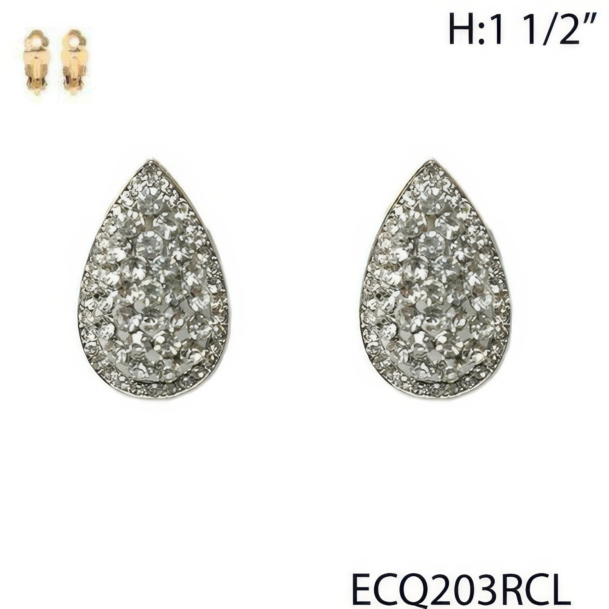 Vintage Styled Rhinestone Teardrop Clip Earrings Secondary image