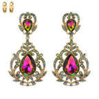 Crystal Teardrop Shaped Filigree Clip On Earrings | Mixtshop LLC