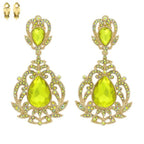 Crystal Teardrop Shaped Filigree Clip On Earrings | Mixtshop LLC