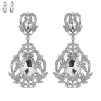 Crystal Teardrop Shaped Filigree Clip On Earrings | Mixtshop LLC