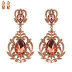 Crystal Teardrop Shaped Filigree Clip On Earrings | Mixtshop LLC