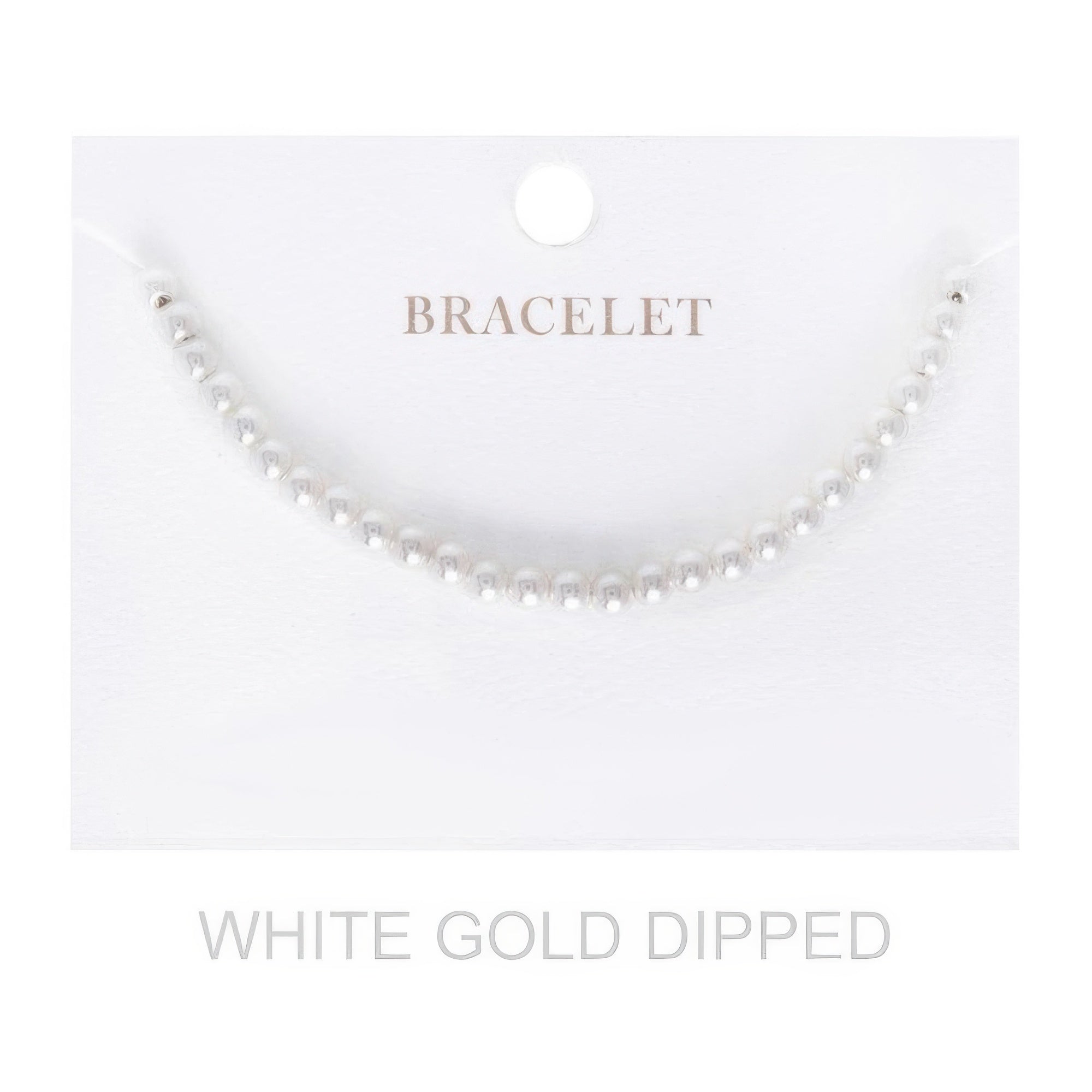 4mm Women's Gold Dipped Pearl Strand Bracelet Secondary image