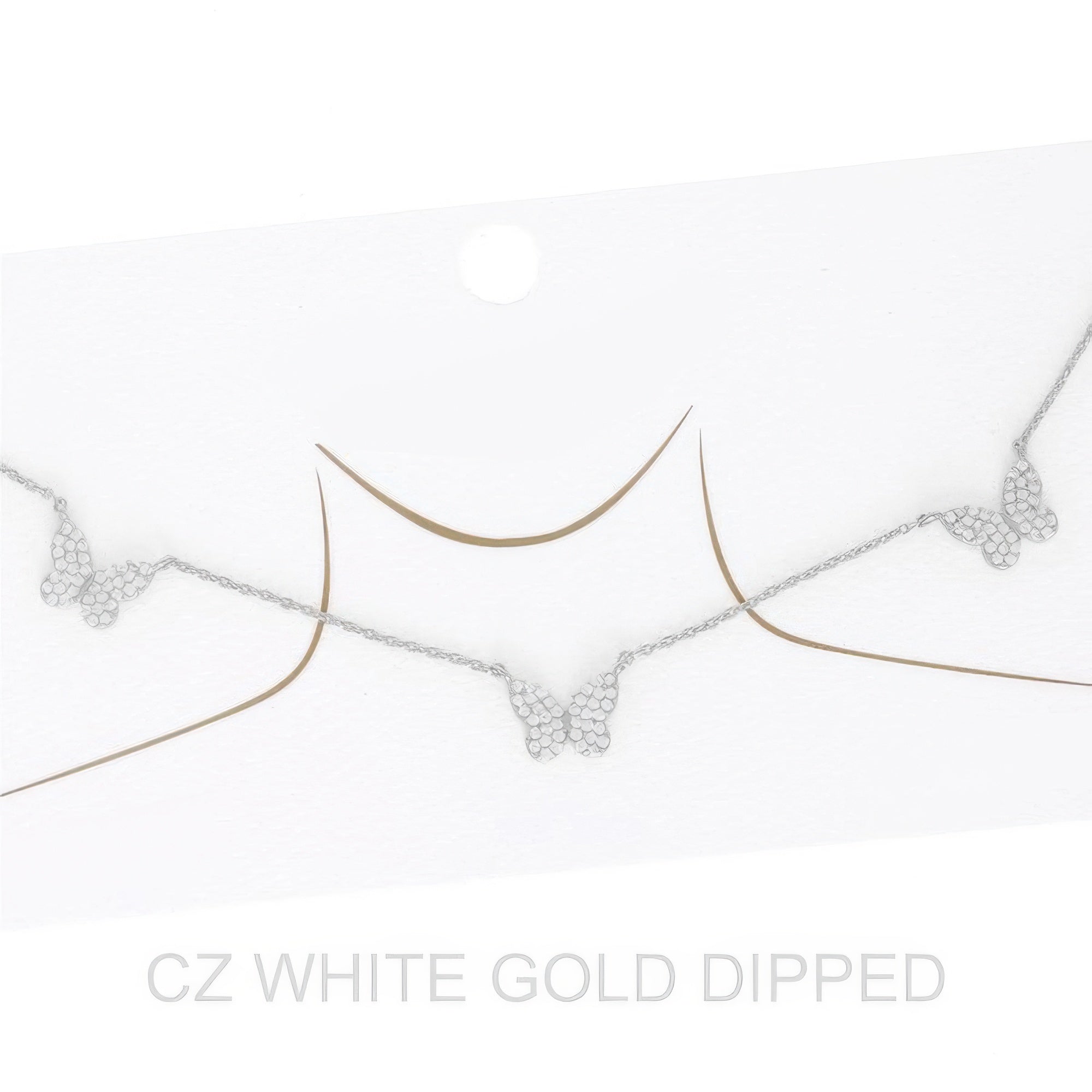 Women's Gold Dipped Cz Pave Butterfly Necklace Secondary image