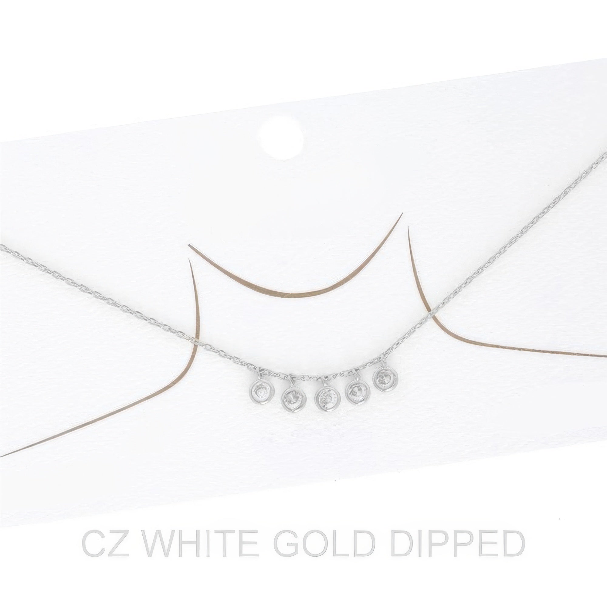 Women's Gold Dipped Cz Disc Multi Charm Necklace Secondary image