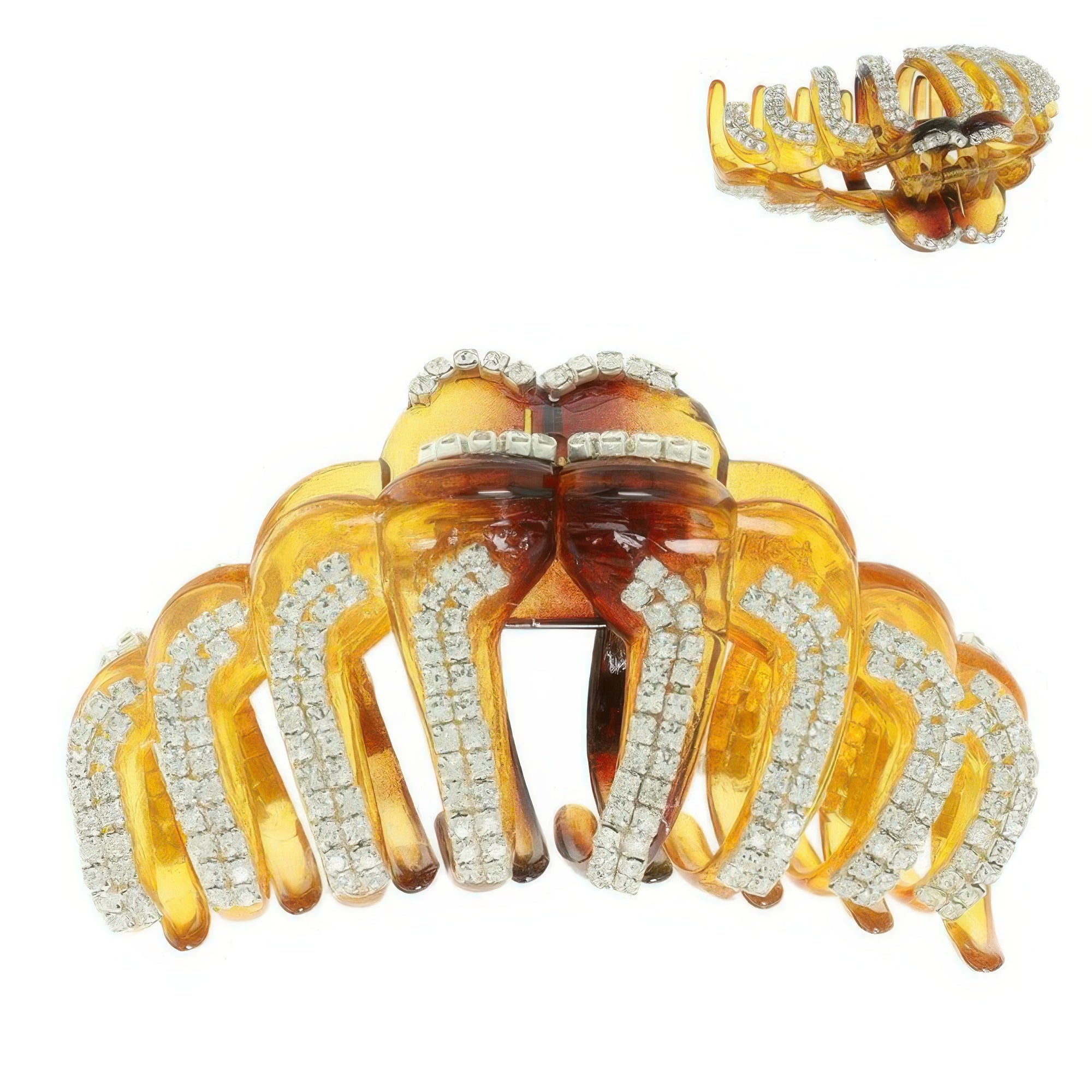 Rhinestone Pave Arch Patterned Hair Claw Clip Secondary image