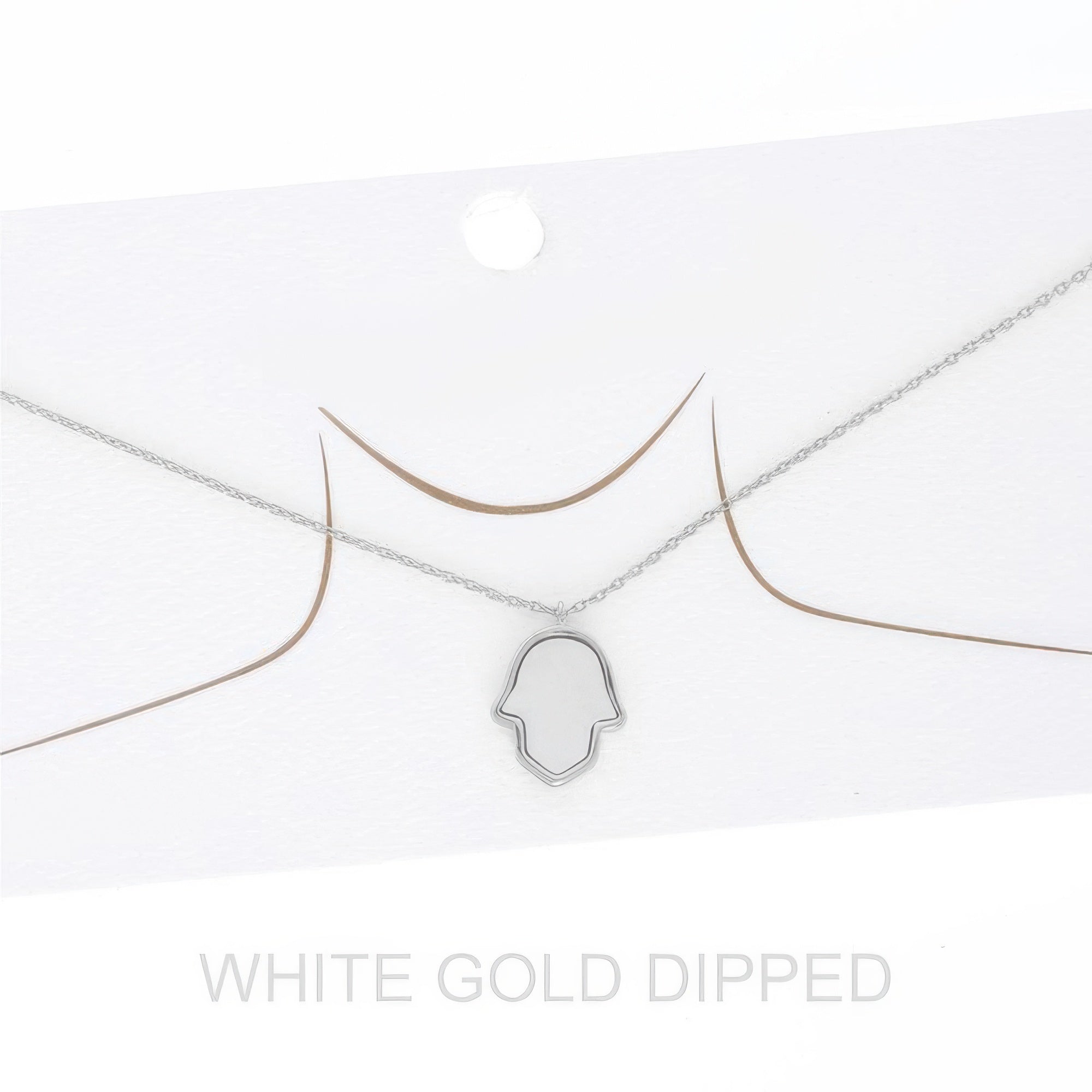 Women's Gold Dipped Hamsa Hand Chain Necklace Secondary image