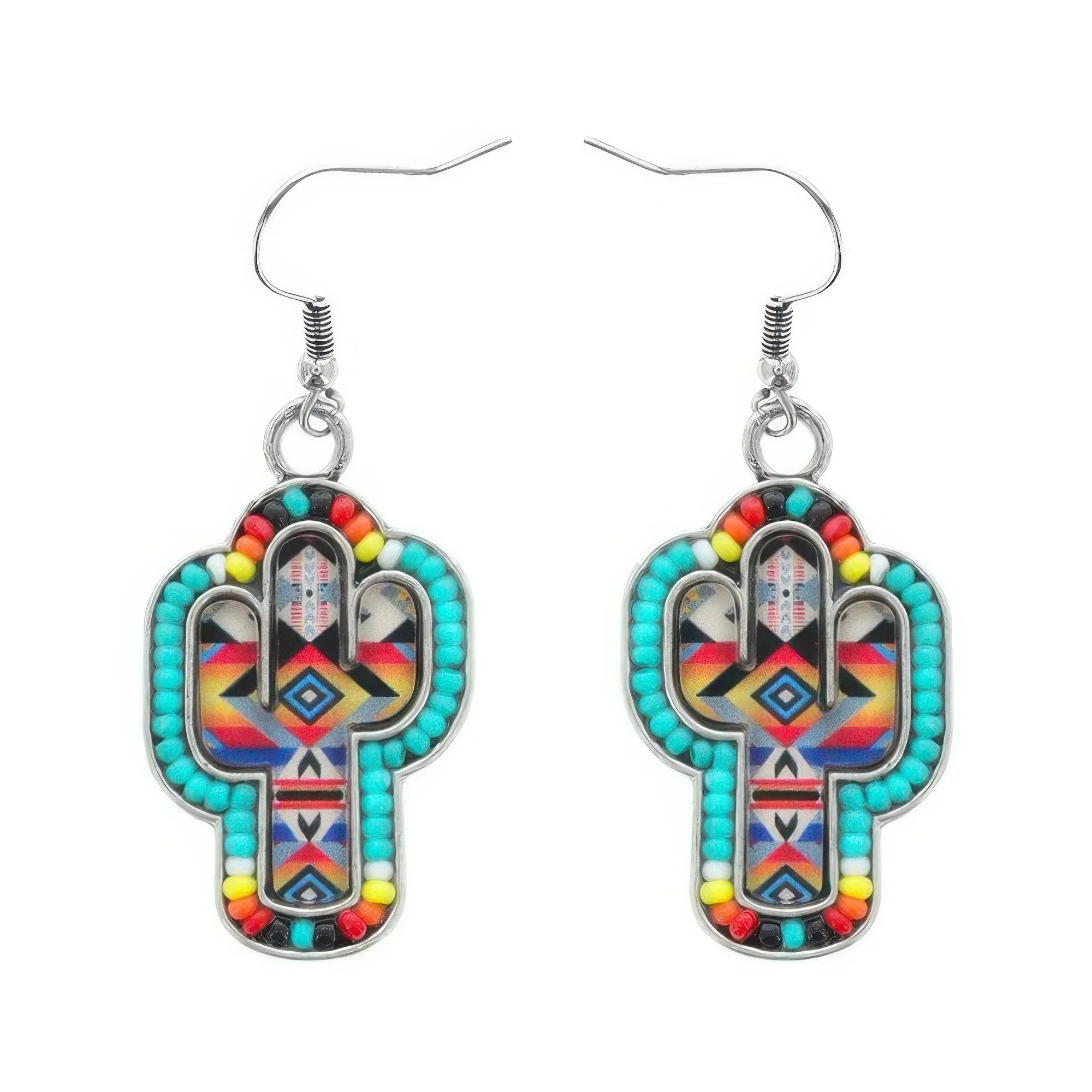 Leopard Aztec Serape Cross Shaped Charm Earrings | Mixtshop LLC