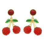 Jeweled Red Cherry Post Earrings | Mixtshop LLC