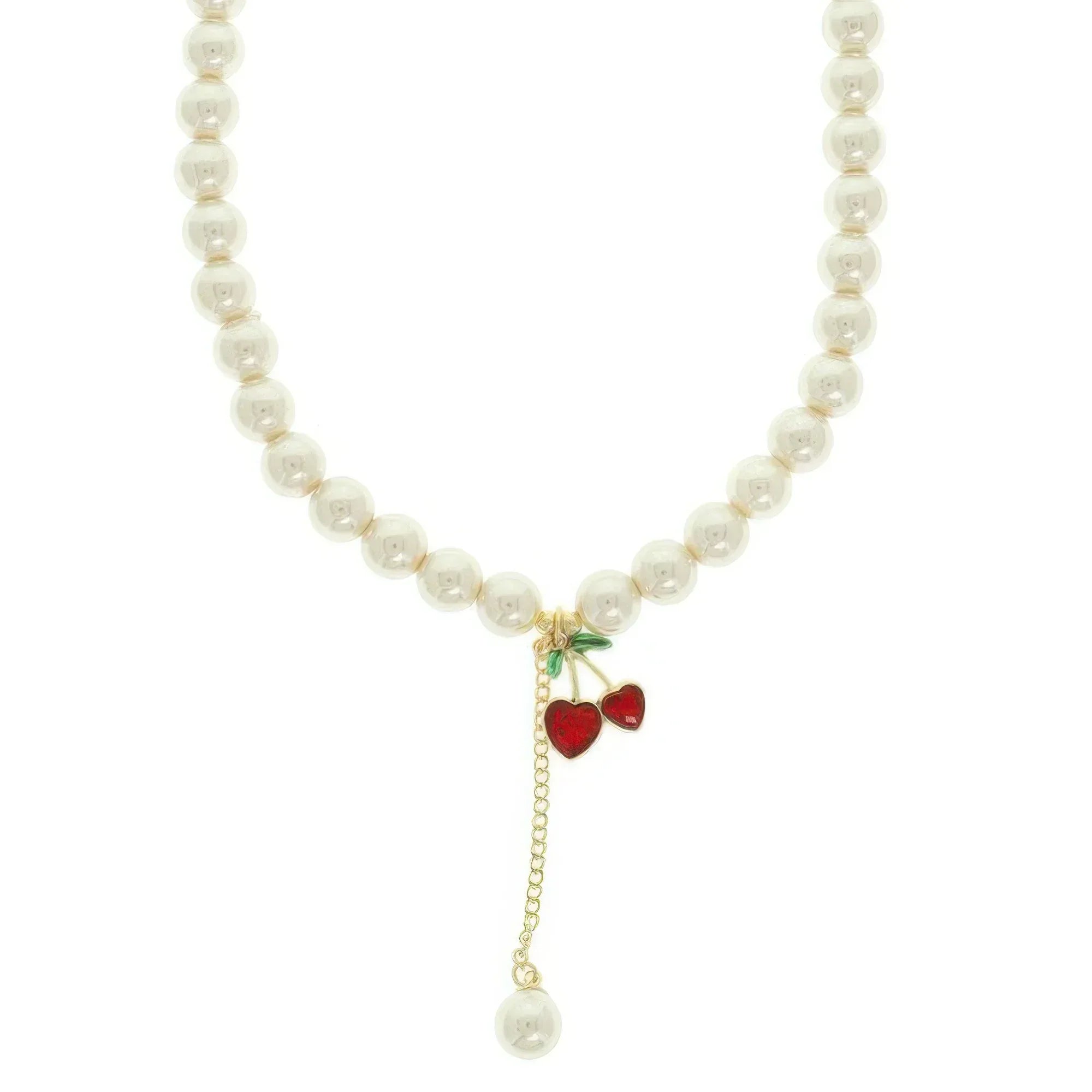 Jeweled Red Cherry Charm Necklace Secondary image