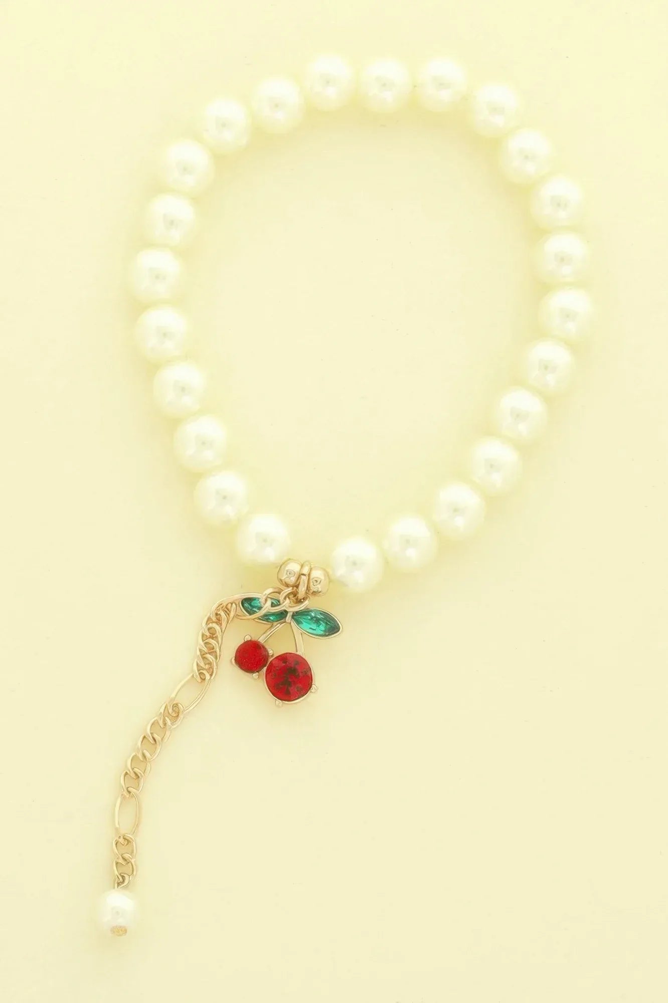 Jeweled Red Cherry Charm Bracelet | Mixtshop LLC