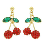 Jeweled Red Cherry Post Earrings | Mixtshop LLC