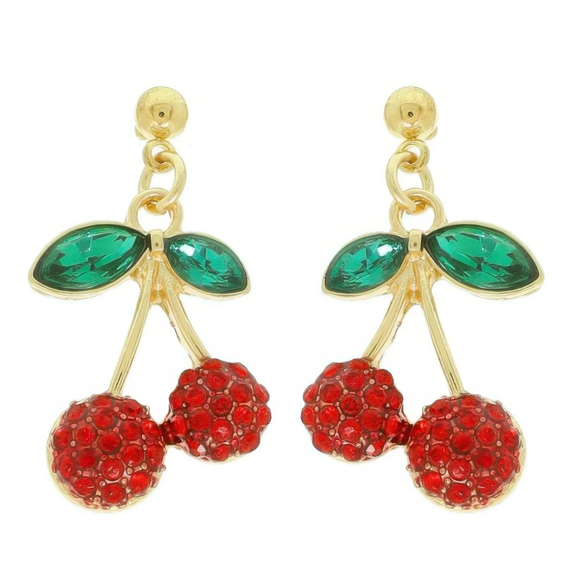 Jeweled Red Cherry Post Earrings | Mixtshop LLC
