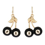 High Stakes 8 Ball Cherry French Wire Earrings | Mixtshop LLC