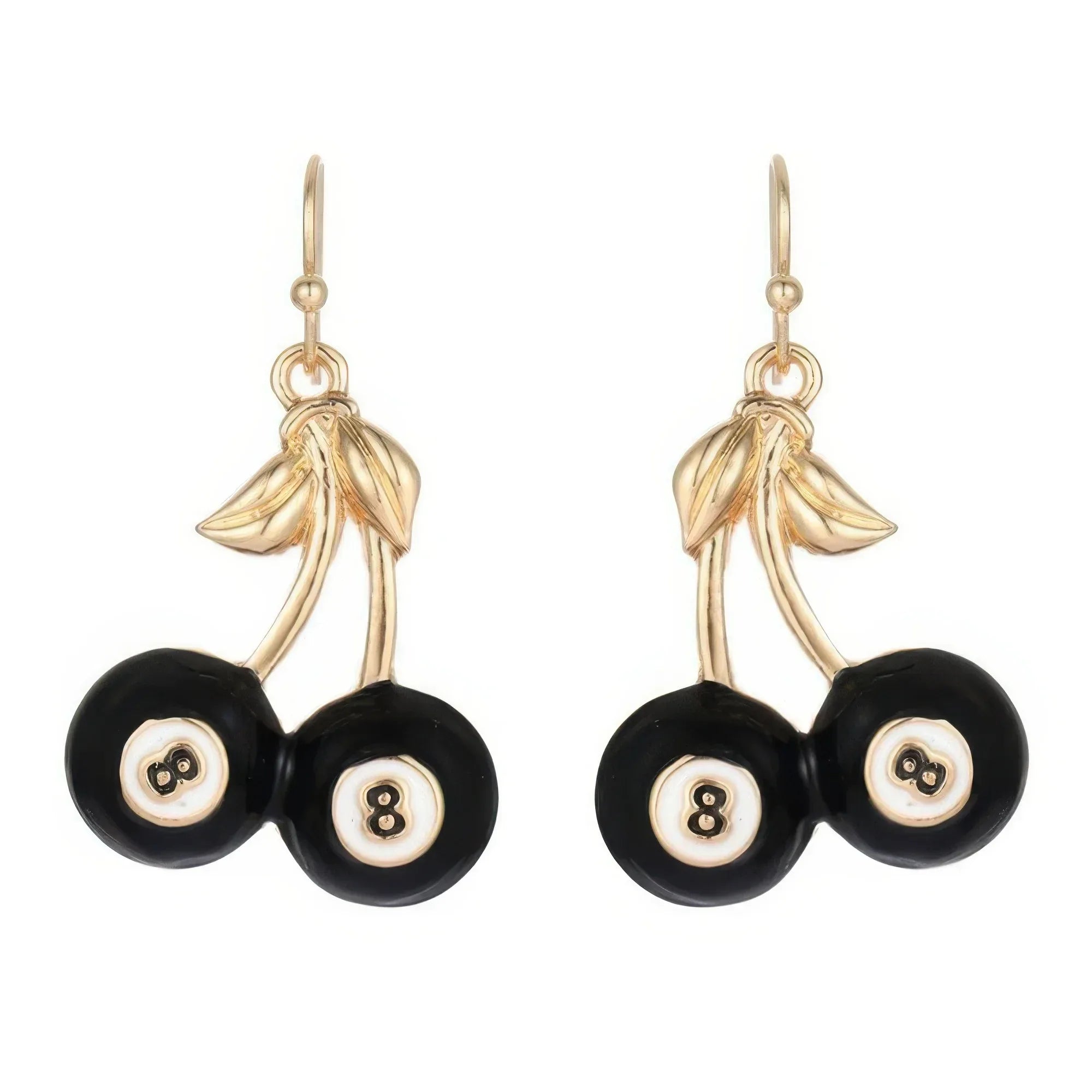 High Stakes 8 Ball Cherry French Wire Earrings | Mixtshop LLC