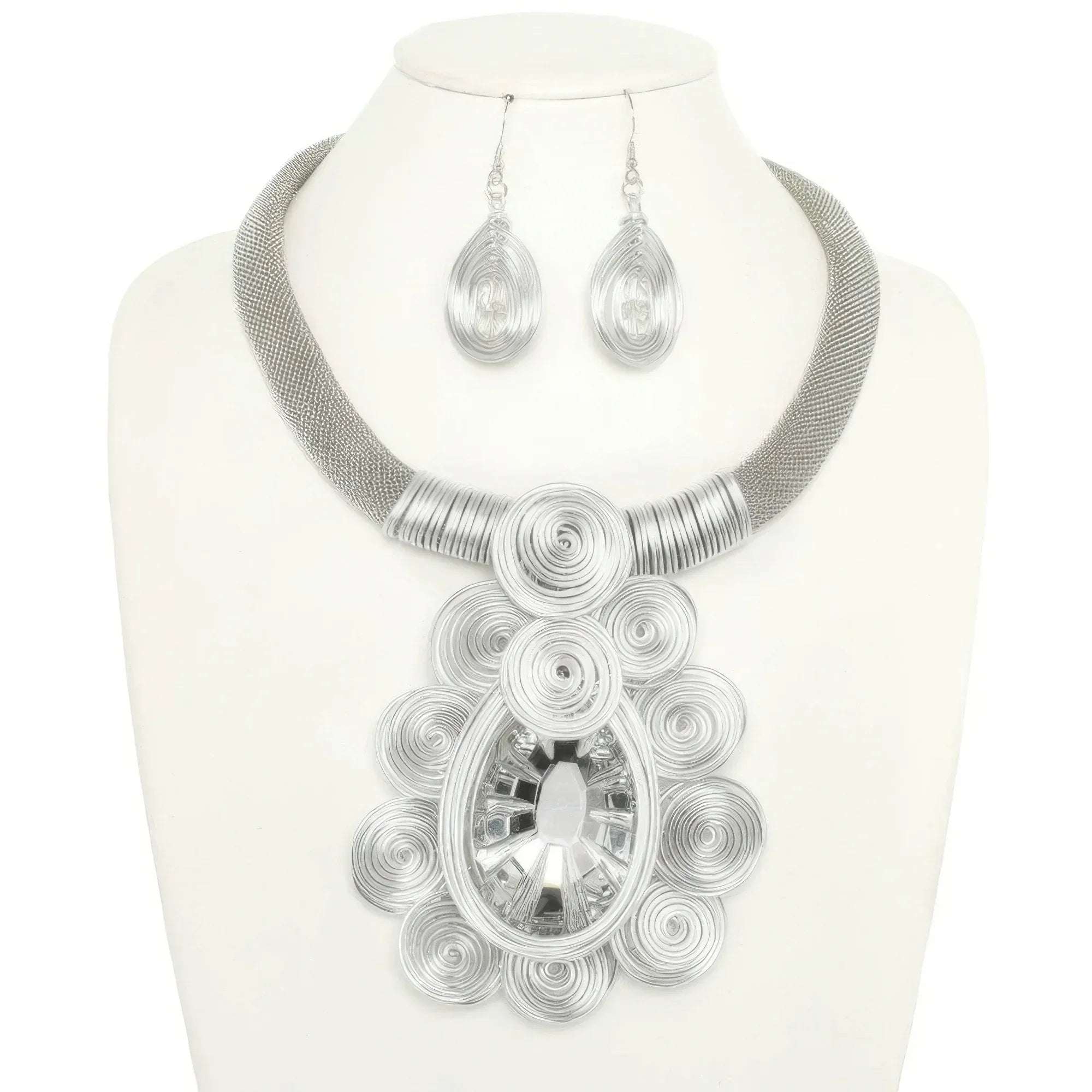 African Inspired Spiral Amulet Necklace Set | Mixtshop LLC