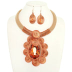 African Inspired Spiral Amulet Necklace Set | Mixtshop LLC