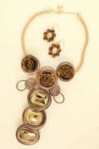 Floral Spiral Crystal Amulet Necklace Set | Mixtshop LLC
