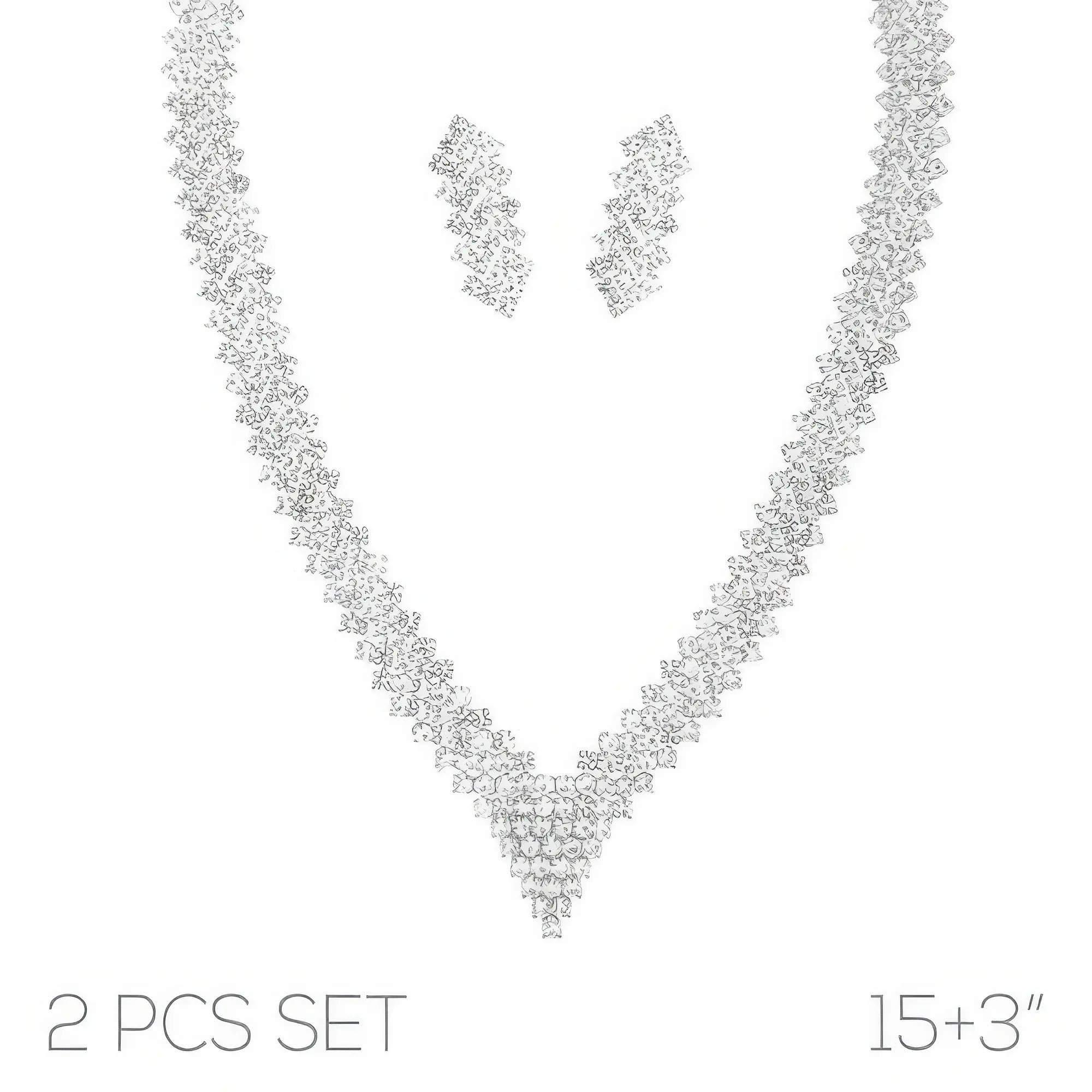 Crystal Rhinestone V-shape Necklace Set | Mixtshop LLC