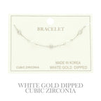 Gold Plated Pearl Cz Station Bracelet | Mixtshop LLC
