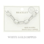 Gold Plated Textured Chain Bracelet | Mixtshop LLC