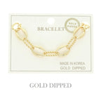 Gold Plated Textured Chain Bracelet | Mixtshop LLC
