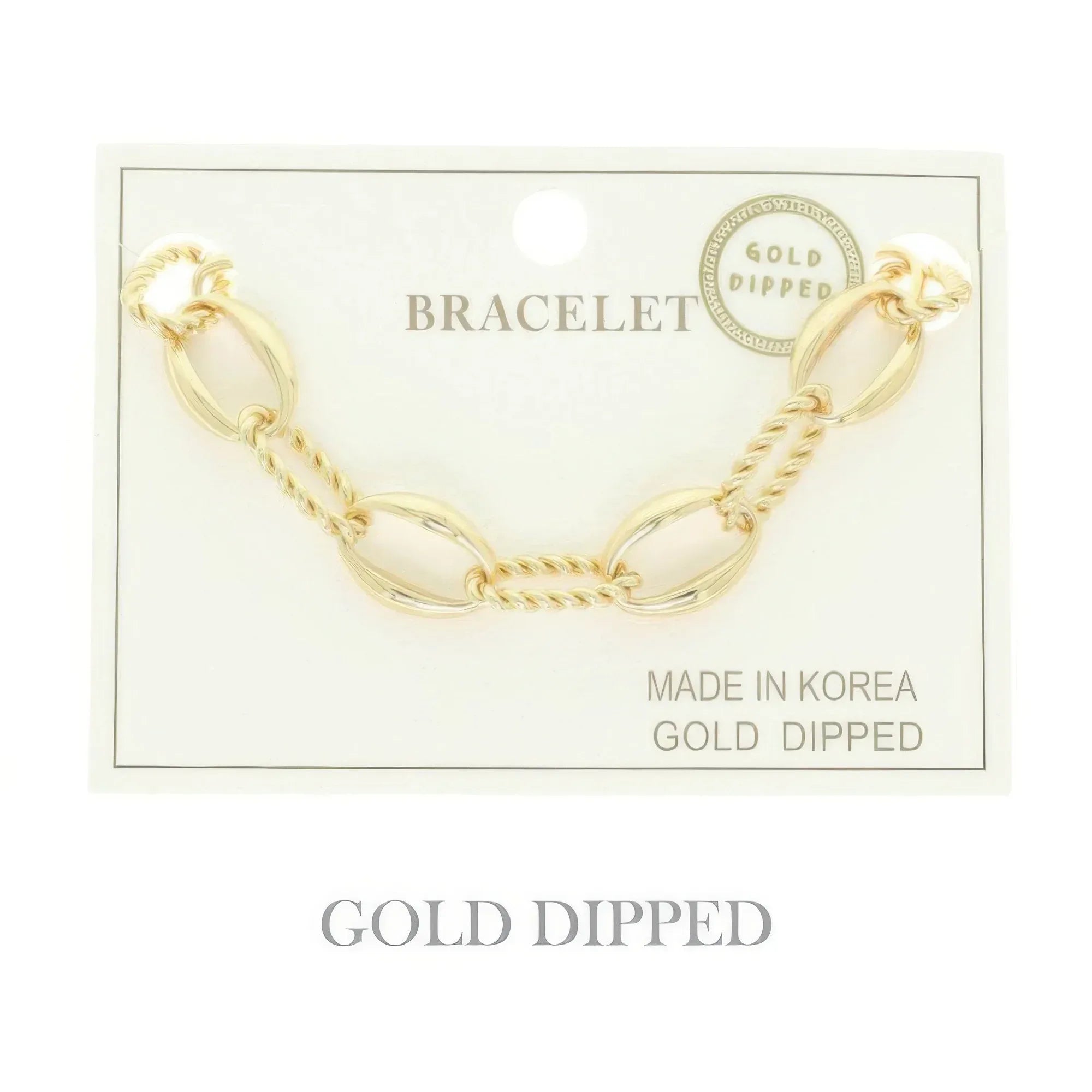 Gold Plated Textured Chain Bracelet | Mixtshop LLC