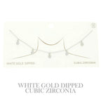 Gold Plated Teardrop Cz Station Necklace | Mixtshop LLC