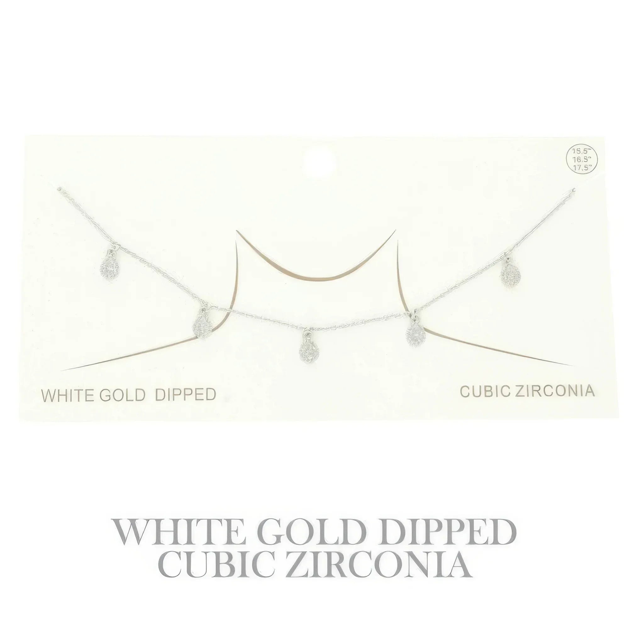 Gold Plated Teardrop Cz Station Necklace | Mixtshop LLC