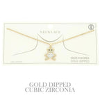 Gold Plated Teddy Bear Cz Pendant Necklace | Mixtshop LLC