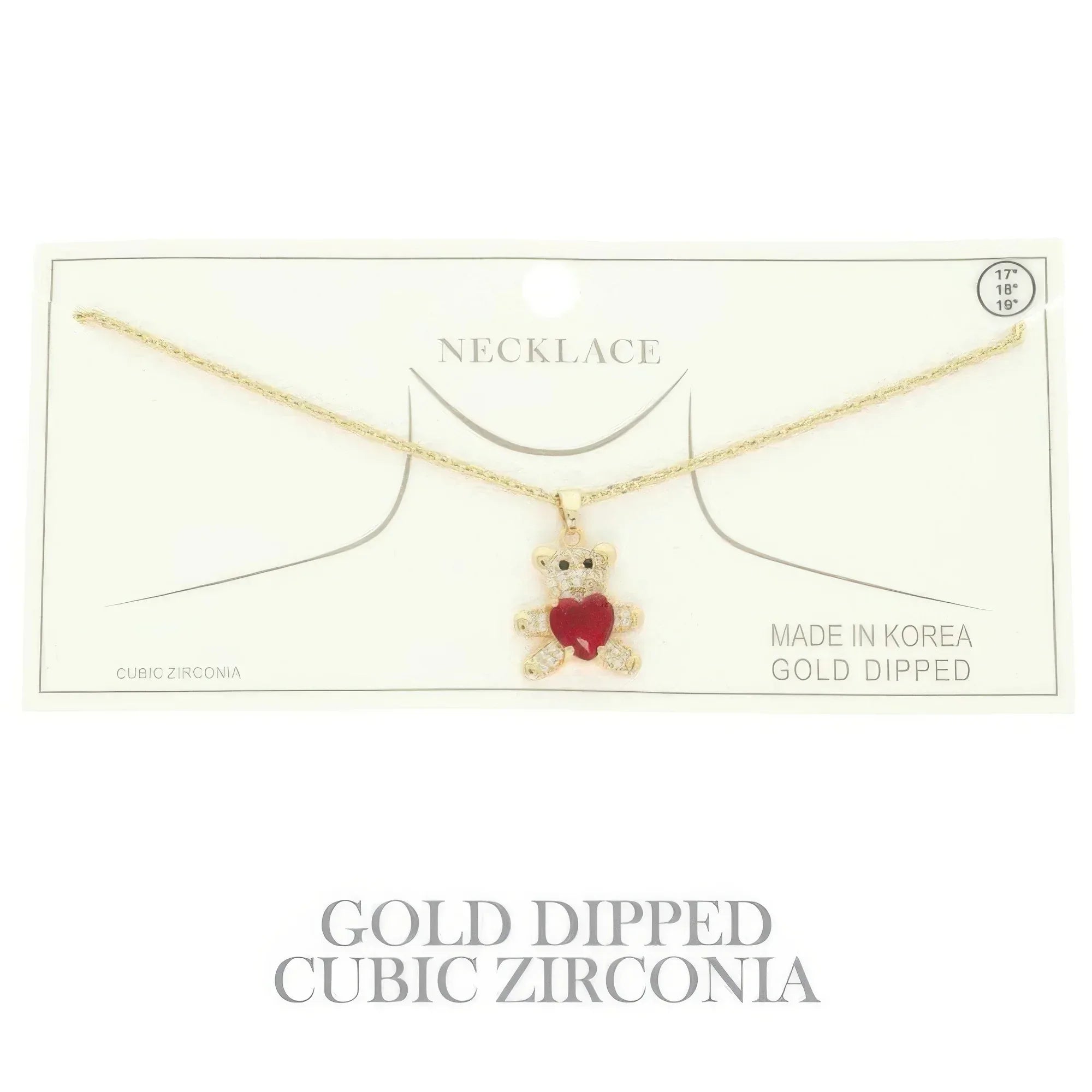 Gold Plated Teddy Bear Cz Pendant Necklace Secondary image