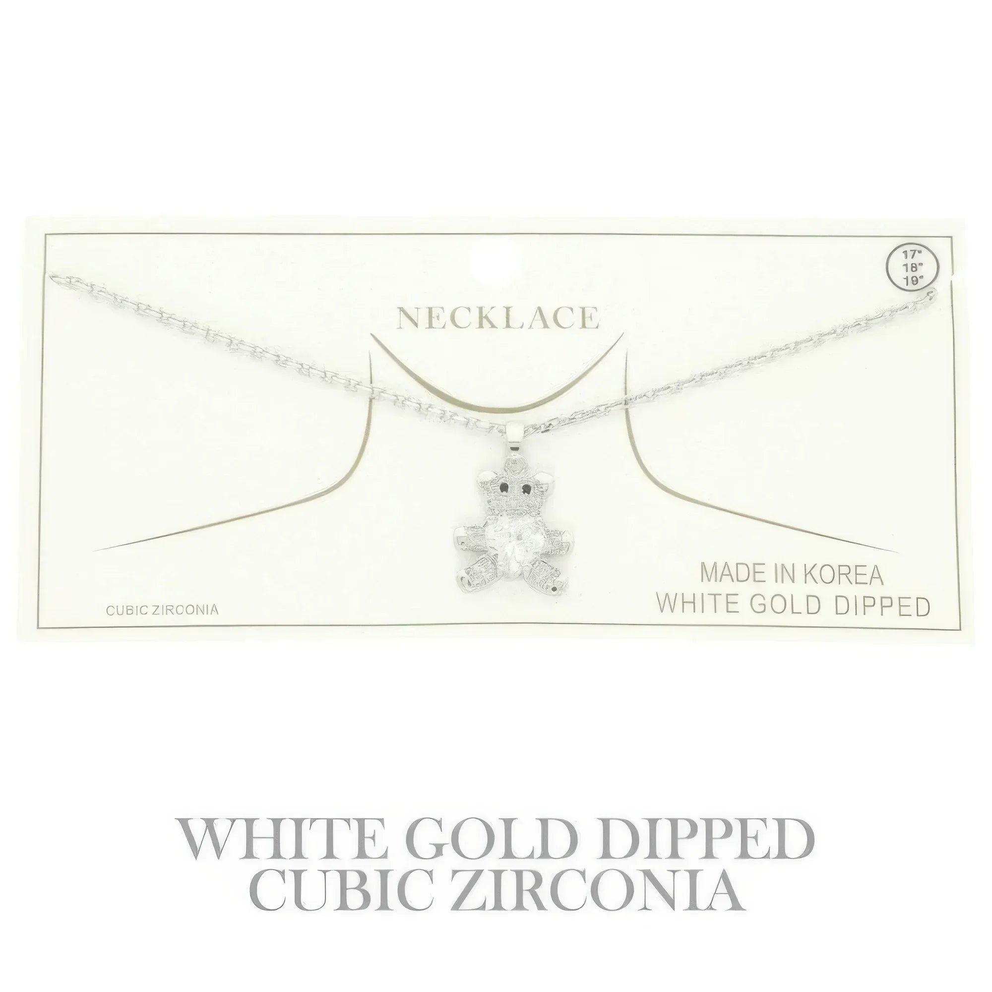 Gold Plated Teddy Bear Cz Pendant Necklace | Mixtshop LLC