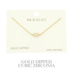 Gold Plated Cz Solitaire Bracelet | Mixtshop LLC