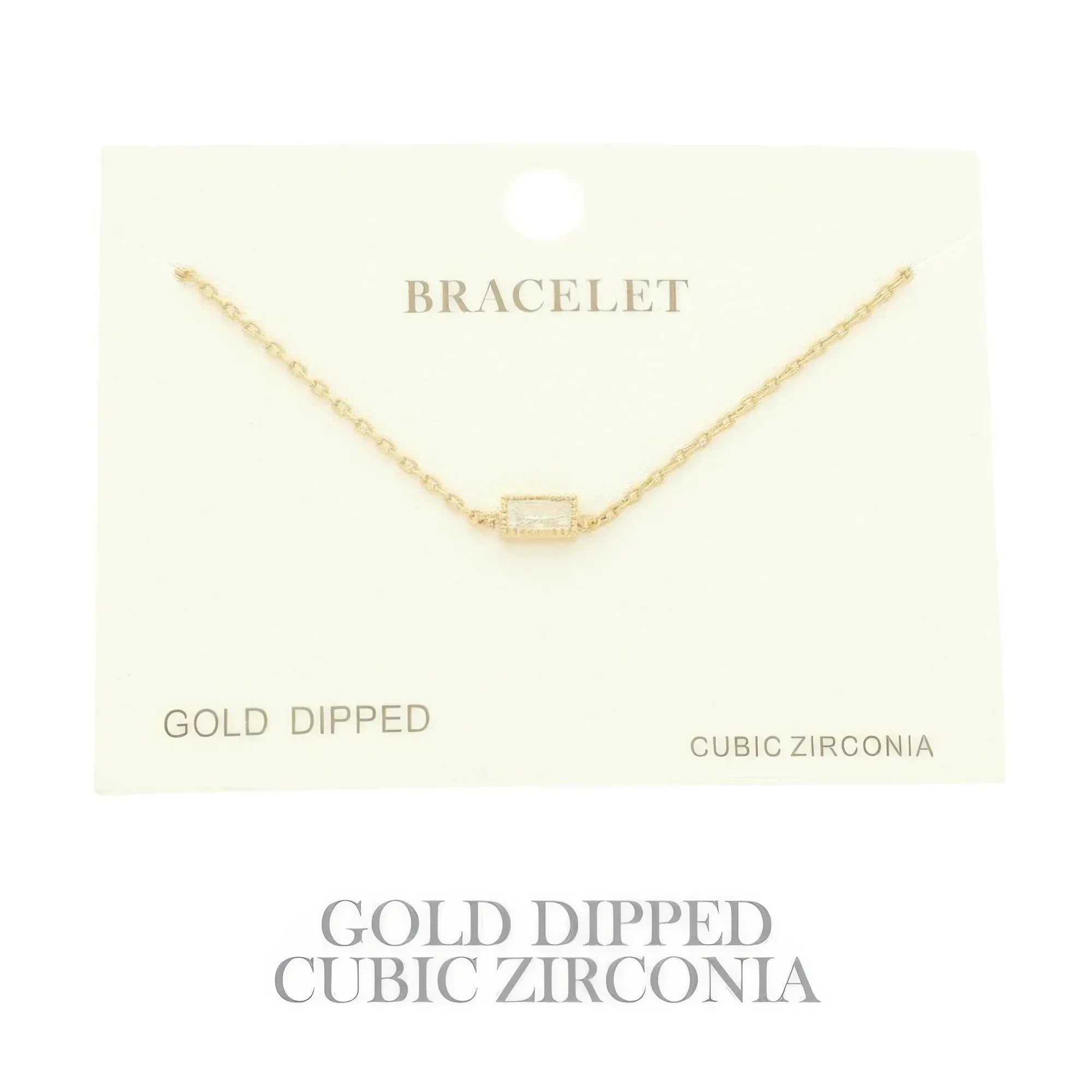 Gold Plated Cz Solitaire Bracelet | Mixtshop LLC