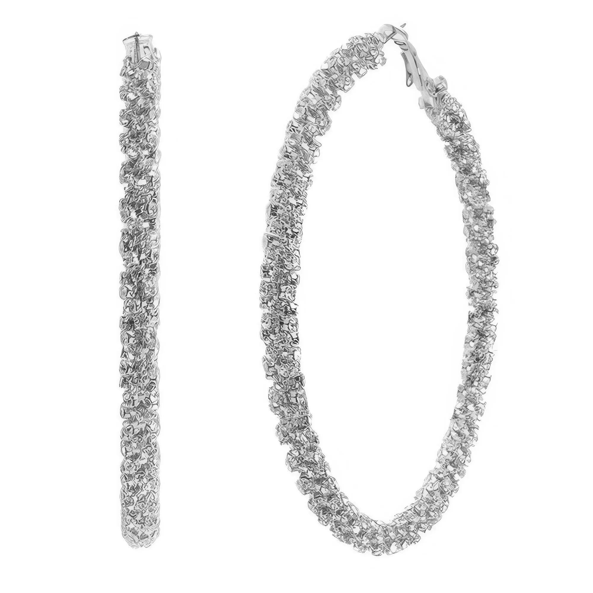 Cz Pave Tube Hoop Earrings Secondary image