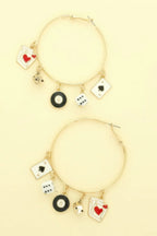 High Stakes Enamel Charm Hoop Earrings | Mixtshop LLC