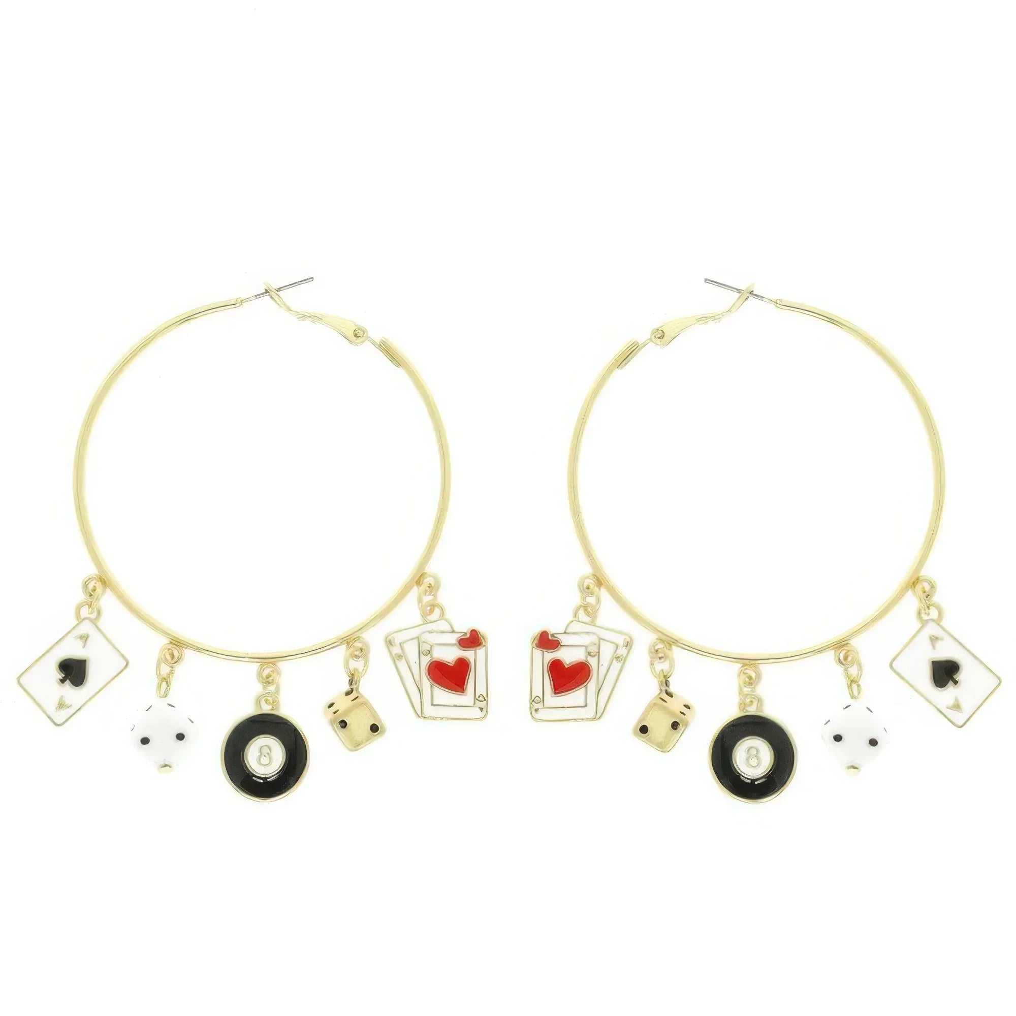 High Stakes Enamel Charm Hoop Earrings Secondary image