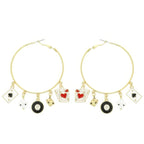 High Stakes Enamel Charm Hoop Earrings | Mixtshop LLC