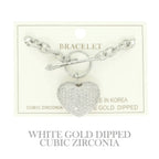 Gold Plated Cz Heart Charm Bracelet | Mixtshop LLC